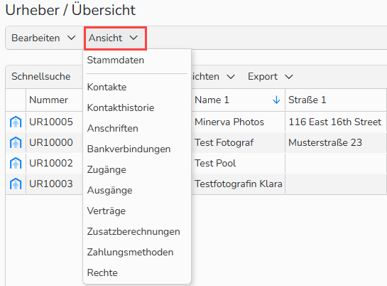 Ein Screenshot zeigt eine Liste von Benutzern. Es werden UI-Elemente angezeigt, mit denen die zugehörigen Zugriffsrechte für einen ausgewählten Benutzer ausgewählt werden können.