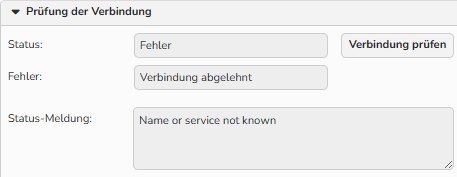 Ein Screenshot des Fensters „Einstellungen der Ausgänge für Einkaufspartner“. Navigationselemente, die die Ausgangs-Verbindungstests unterstützen, sind hervorgehoben.