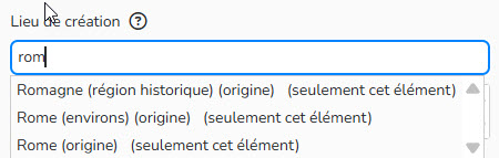 capture d'écran d'un champ de Classification