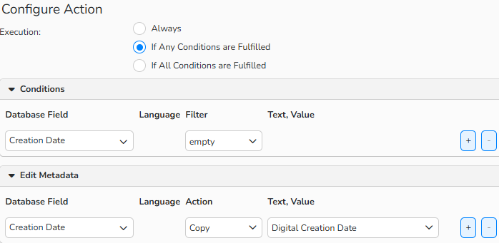 A screenshot of the Replace and Edit setup dialog showing how to add date info to empty fields.