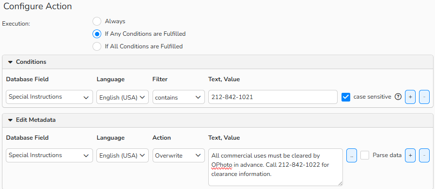 A screenshot of the Replace and Edit setup dialog showing how to update content in a database field.