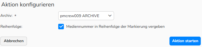 Screenshot des Einrichtungsdialogs „Nächste freie Mediennummer festlegen“, der zeigt, wie die Mediennummer von Mediendateien vor der Veröffentlichung definiert wird.