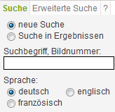 Screenshot einer Liste der verfügbaren Suchsprachen im Webshop.