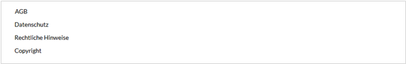 Screenshot showing an example website footer layout.
