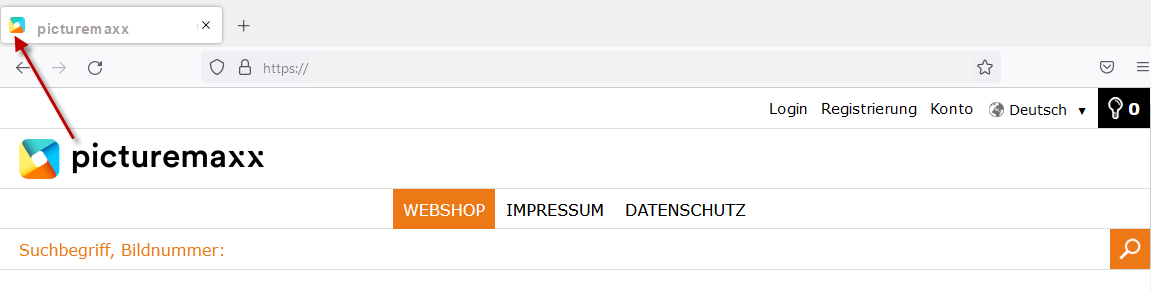A screenshot of a web page showing a logo and favicon.