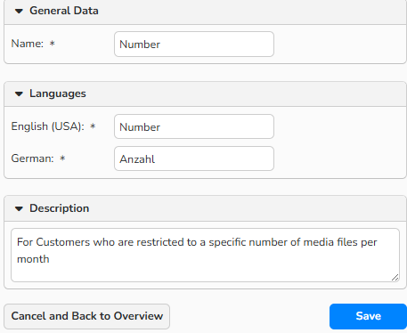 Screenshot of the Unit setup window showing options for multilingual entry.
