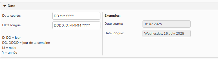 fr_image_4 Capture d'écran montrant comment configurer le format des dates.