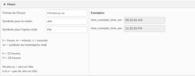 fr_image_5 Capture d'écran montrant comment configurer le format de l'heure.
