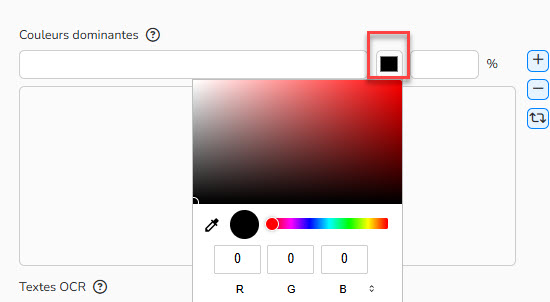 Capture d'écran montrant comment modifier des couleurs dominantes