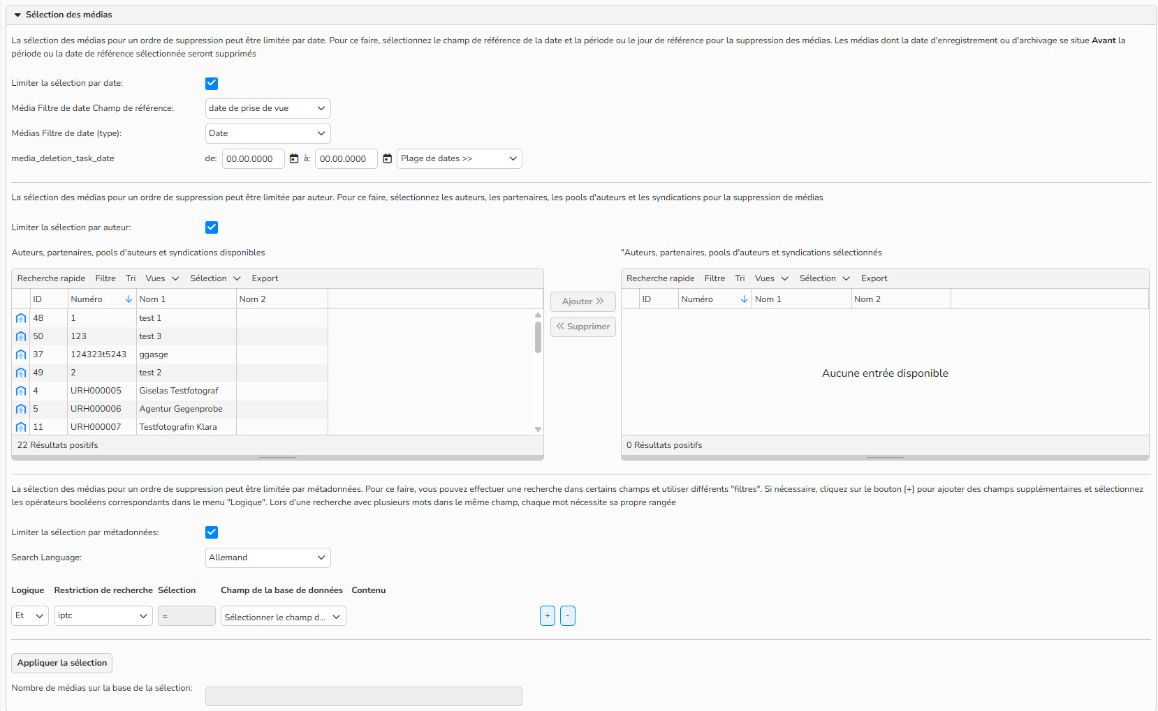 2026-03-02_14-03-18 Capture d'écran montrant comment limiter la sélection par date, auteur ou métadonnées