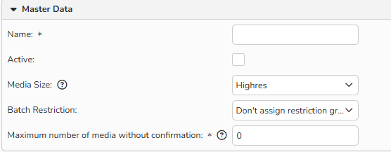 A screenshot of the New Deletion Task window showing the task setup options in the Master Data panel.